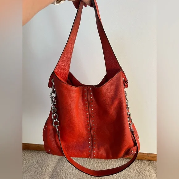 Michael Kors Orange Leather Shoulder Bag - Picture 3 of 11